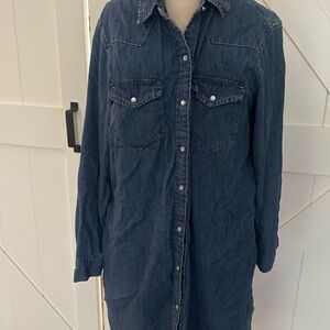 Denim Button-Up Shirt Dress